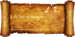Lőbl Klaudia névjegykártya